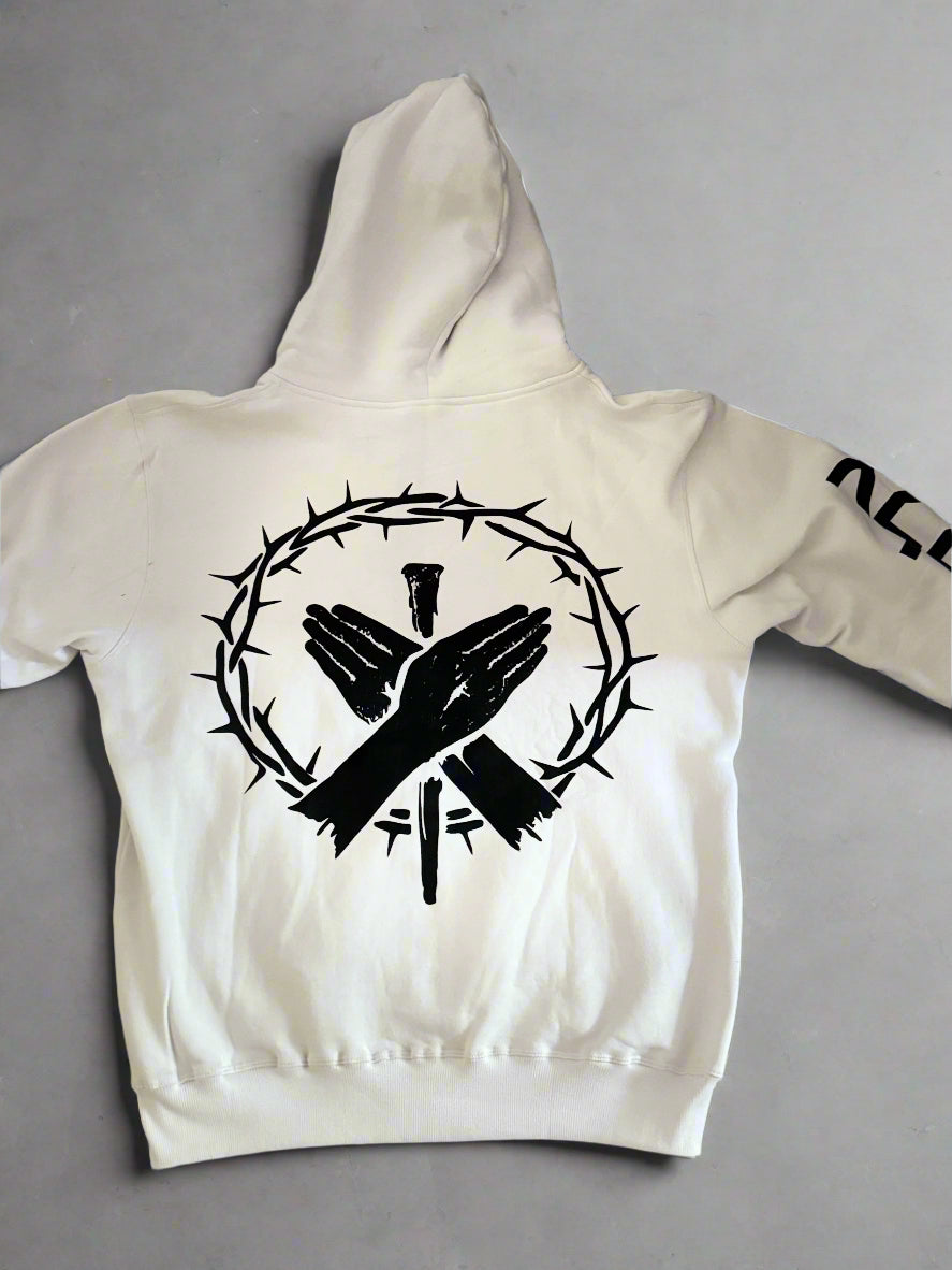 Scars and Thorns white Zip up